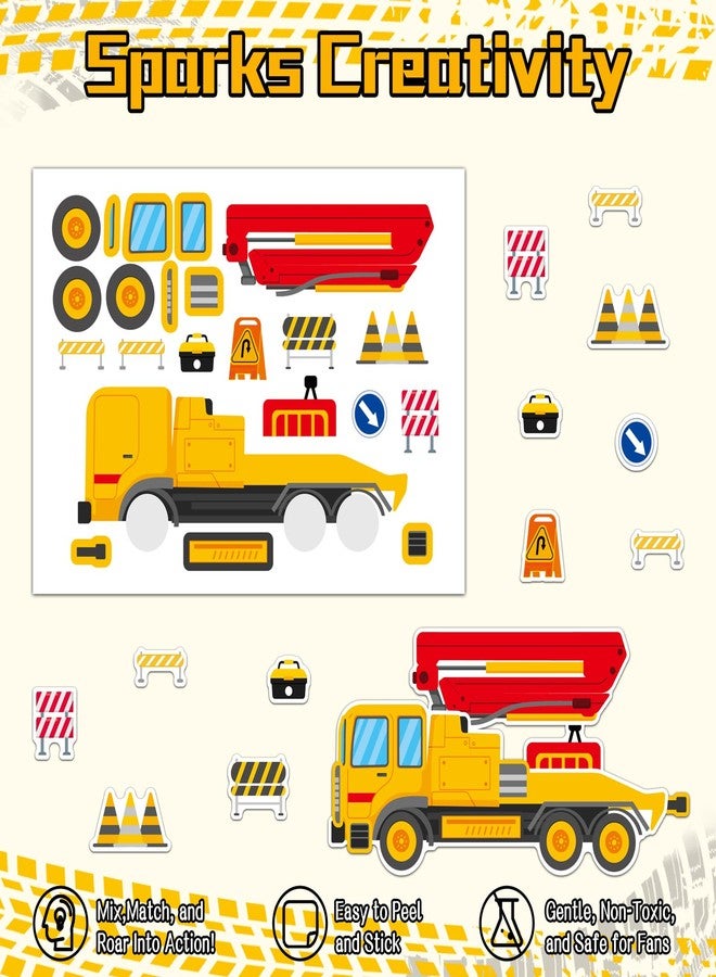 Ozepao 24 Sheets Construction Truck Stickers for Kids, Make Your Own Construction Vehicles, Car Party Favors,DIY Crafts - Image 3